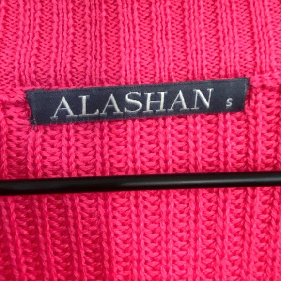 Alashan Hot Pink Cotton Cashmere Blend Button Front Cardigan Size Small - Picture 4 of 6